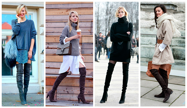Замшевые ботфорты: с чем носить 