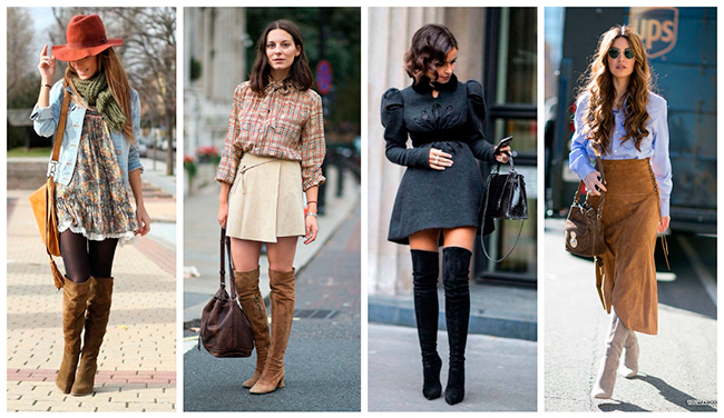 Замшевые ботфорты: с чем носить 