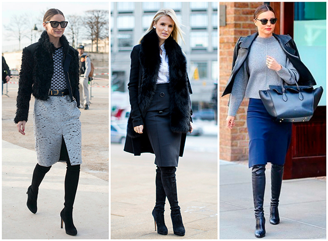 Ботфорты и юбка карандаш