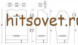 Мужской жакет на молнии спицами, выкройка.